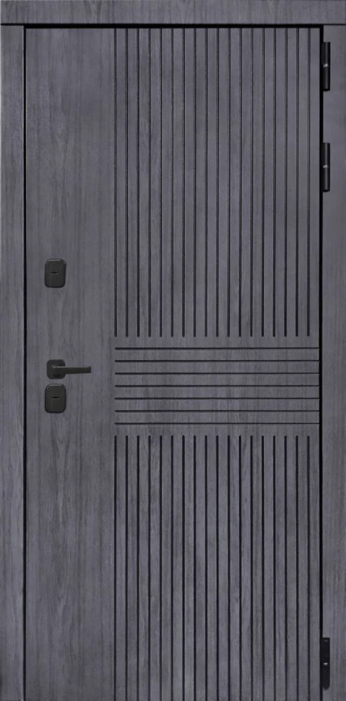 Входная дверь ДвериПРО Берген СБ-1 (лак. белое, 16мм, беленый дуб) DPRO198310 внешняя сторона